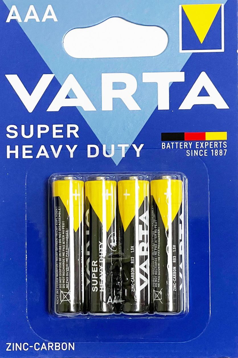 Elem Varta Super Heavy duty féltartós elem AAA 1,5V micro ceruzaelem 4db