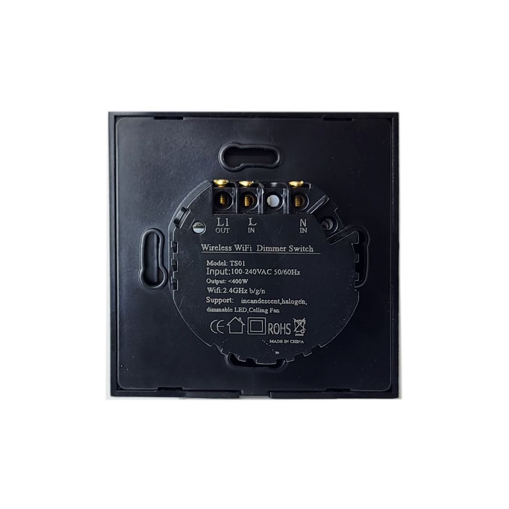 SmartWise Dimmer Wi-Fi-s, fényerőszabályzós, érintős okos villanykapcsoló, 230V (fekete)
