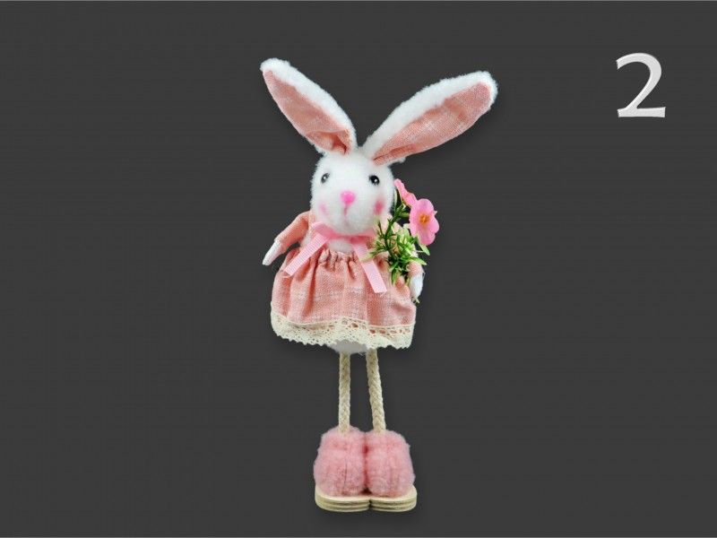 Nyuszi figura fiú/lány rózsaszín 27cm 2féle 02681
