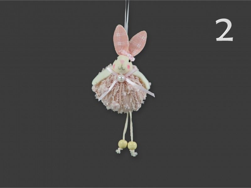 Nyuszi gombóc rózsaszín fiú/lány akasztós 16cm 2féle 02673