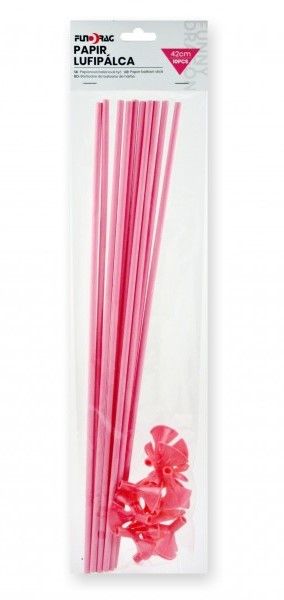 Lufipálca csészével rózsaszín 10+10db 42cm 640932
