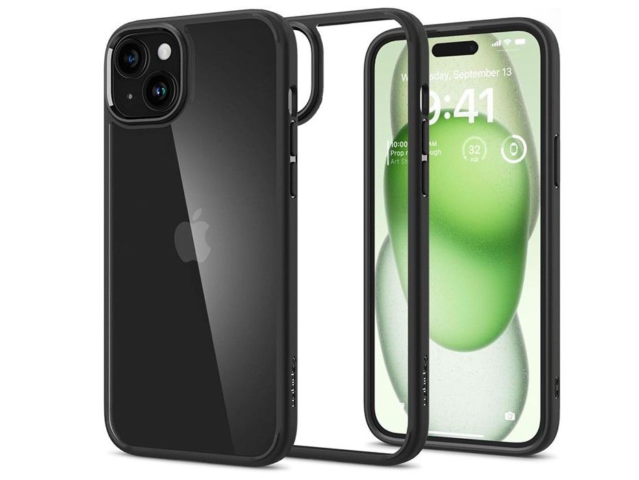 Apple iPhone 15 Plus ütésálló hátlap - Spigen Ultra Hybrid - fekete/átlátszó