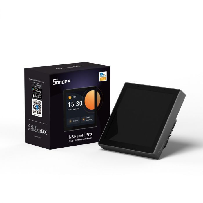 SONOFF NSPanel Pro érintőképernyős eWeLink vezérlőpanel, Zigbee és Bluetooth gateway, antracit szürke kerettel
