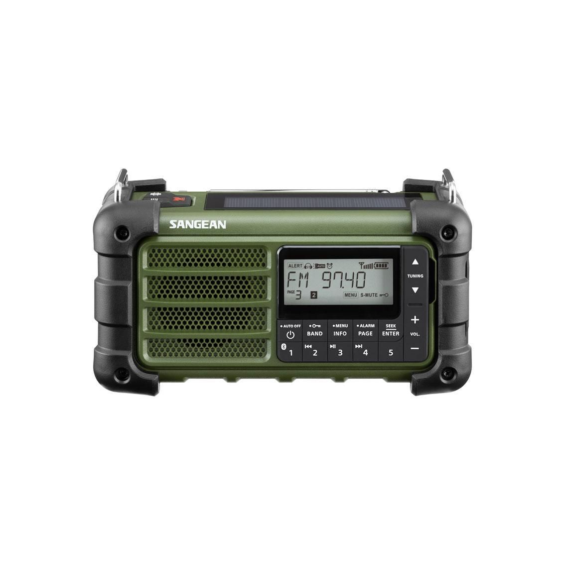 Sangean MMR-99 Forest Green FM / AM / Bluetooth napelemes vészhelyzet rádió (zöld)