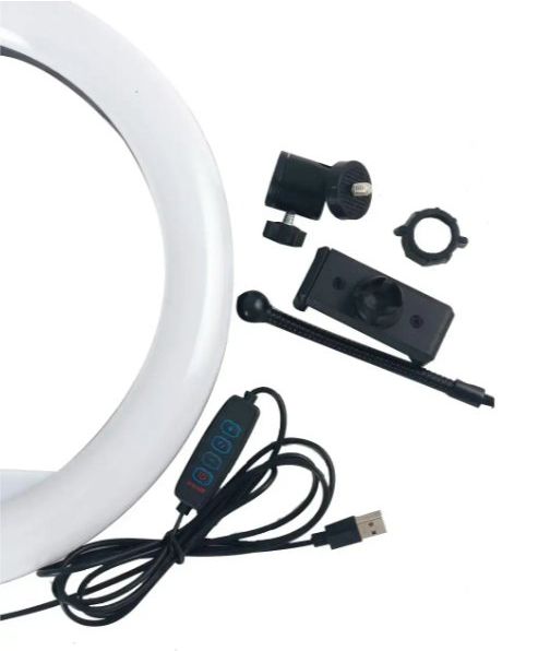 Fehér körfény, körlámpa 36cm 3db Telefon tartóval távirányítóval, állvánnyal, ring light - QX-360