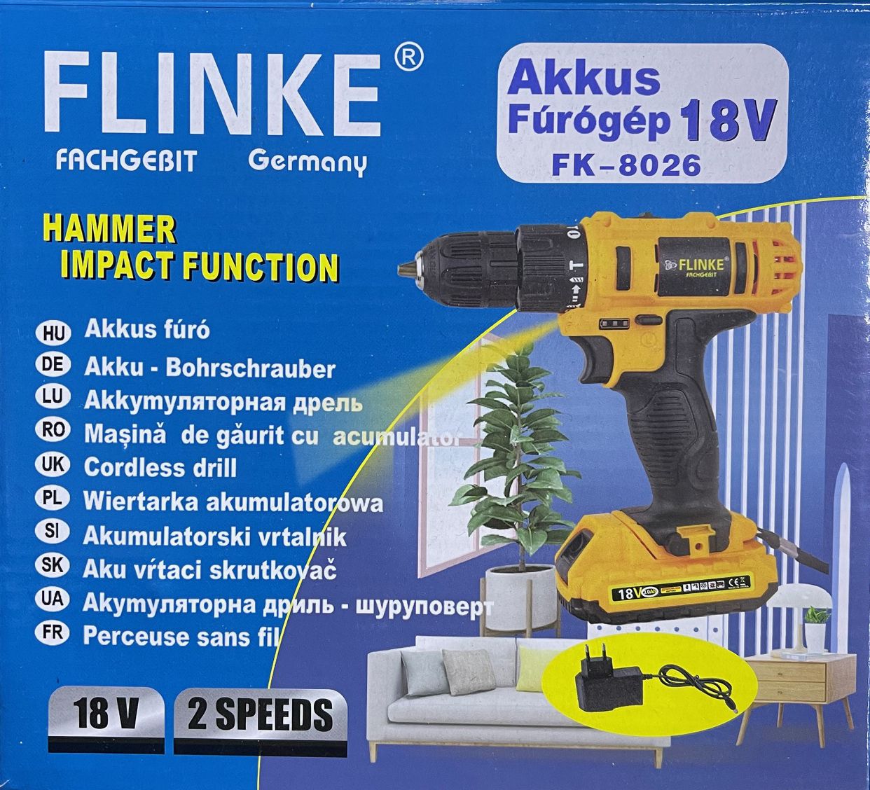 Flinke 18V akkus fúrógép ütvefúró csavarbehajtó - FK-8026