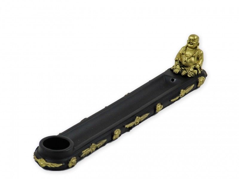 Füstölőtartó Buddha arany/fekete 22cm 04766