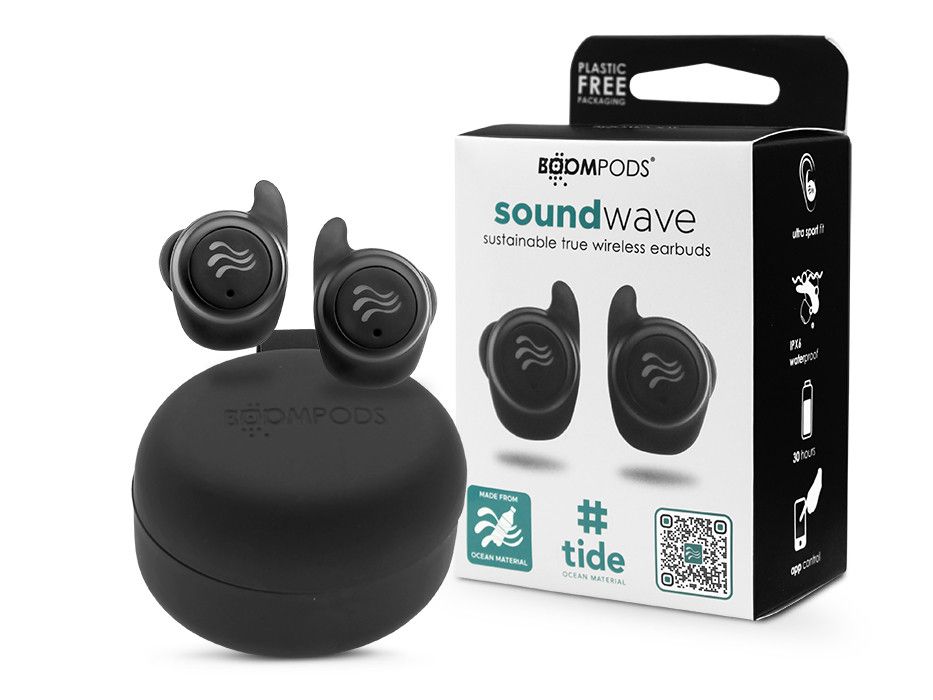 Boompods TWS Bluetooth sztereó headset v5.3 + töltőtok - Boompods Soundwave     Ocean TWS with Charging Case - fekete