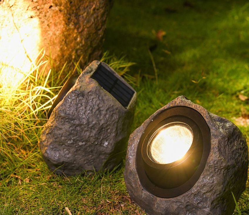 Vezeték nélküli Napelemes KŐ LED lámpa kerti lámpa fényérzékelős - LG-24