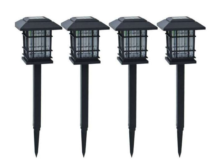 4db-os Elegáns Vezeték nélküli Napelemes LED lámpa kerti lámpa fényérzékelős leszúrható - X17