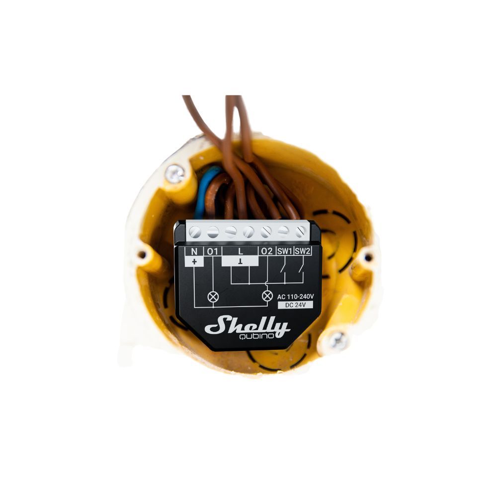 Shelly Qubino Wave 2PM két áramkörös, fogyasztásmérős okosrelé, Z-Wave protokoll kompatibilis