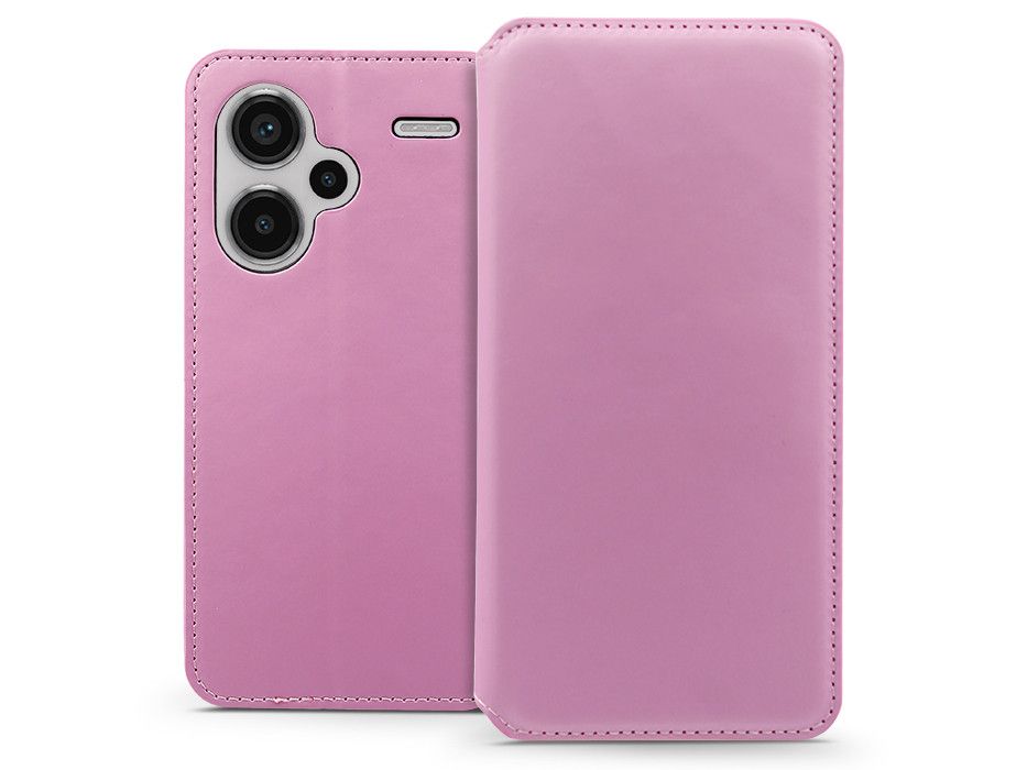 Dual Pocket Flip bőrtok - Xiaomi Redmi Note 13 Pro+ - rózsaszín