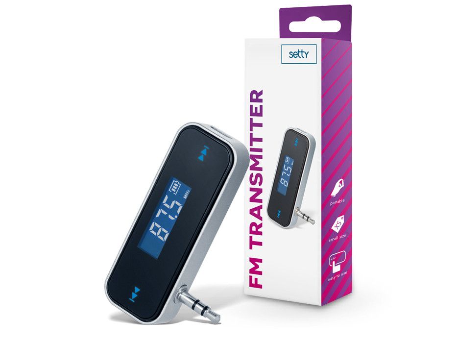 Setty Bluetooth FM-transmitter/autós kihangosító AUX csatlakozóval - Setty      TFM-01 - fekete/ezüst