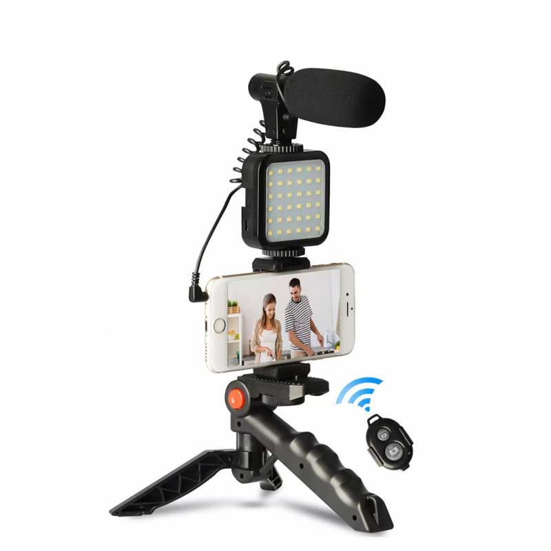 Videókészítő Vloging Kit Led lámpával, mikrofonnal, álvánnyal, távirányítóval - AY-49