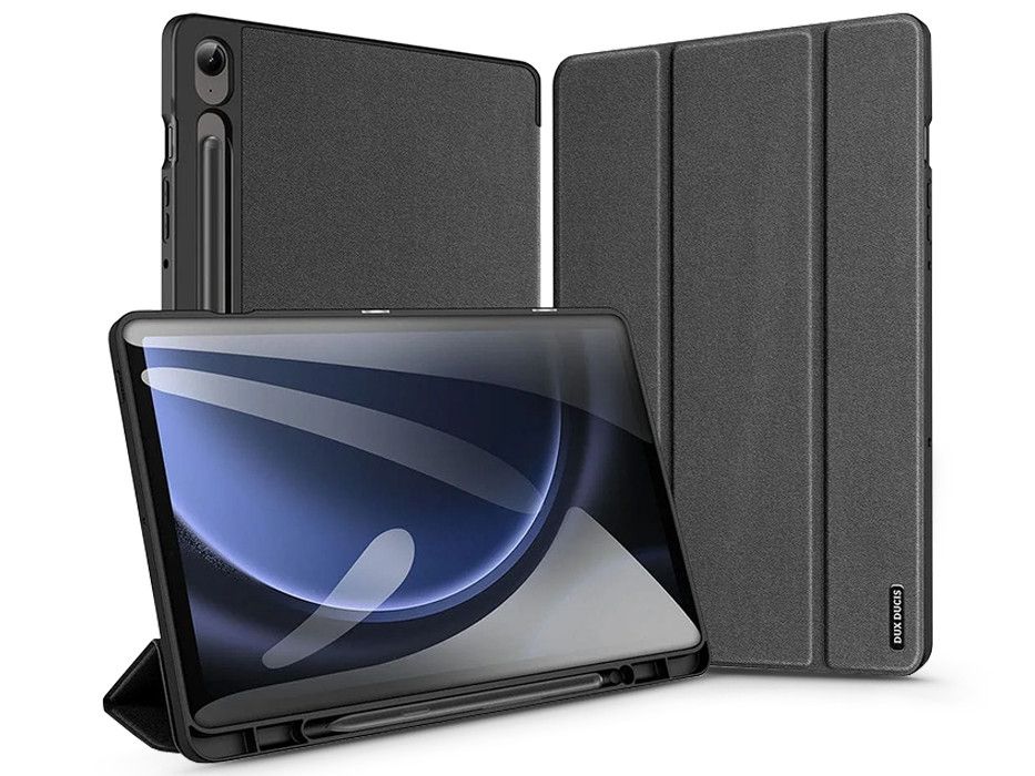 Samsung X510/X516B Galaxy Tab S9 FE 10.9 tablet tok (Smart Case) on/off         funkcióval, Pencil tartóval - Dux Ducis Domo Series - fekete