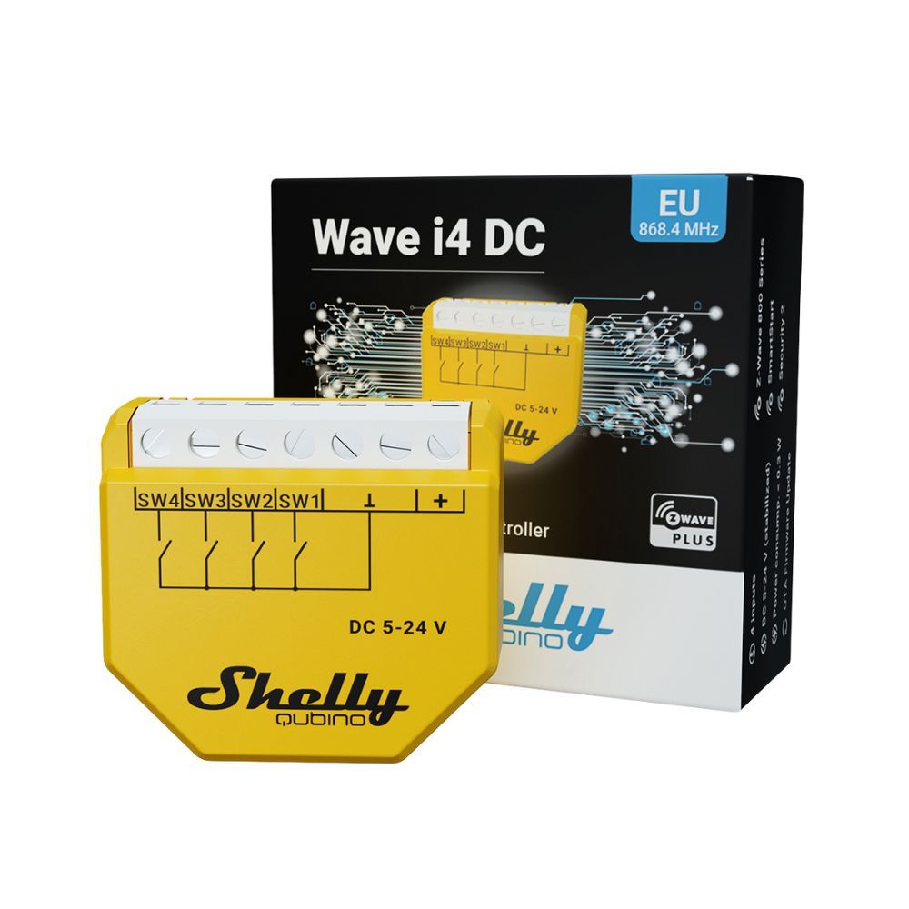 Shelly WAVE i4DC vezeték nélküli okos bemeneti modul, Z-Wave protokollal
