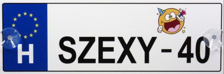 Tréfás Rendszámtábla Szexy - 40 05093