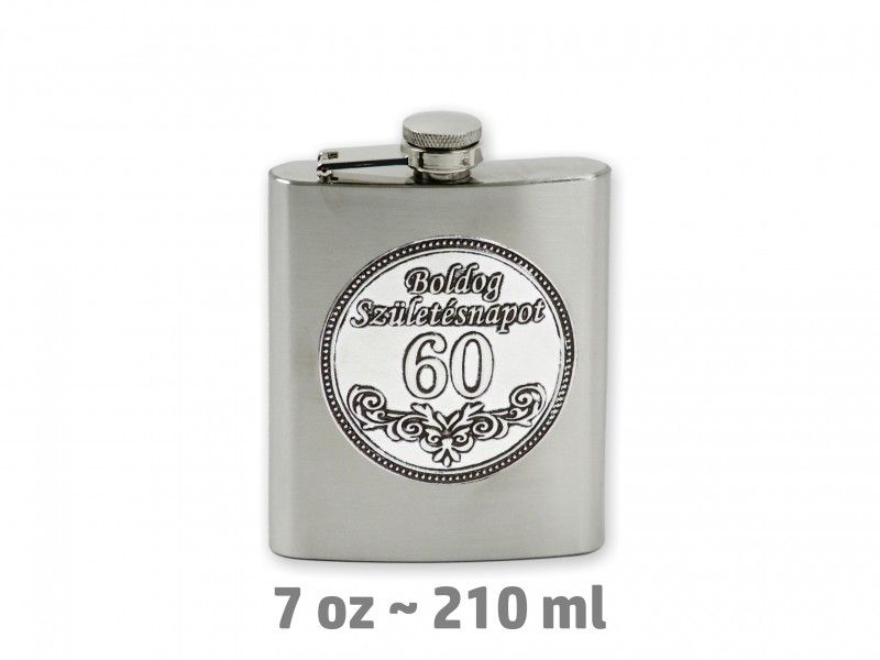 Flaska fém Boldog 60. Születésnapot 210ml 7oz 06134