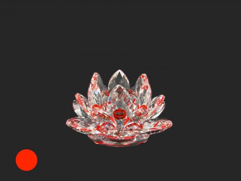 Lótusz kristály/40 piros 10x5,5cm 01216