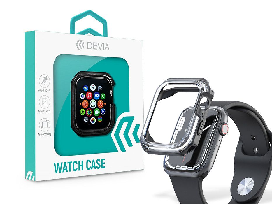 Apple Watch ütésálló védőtok - Devia Sport Series Shockproof Case For iWatch  - 45 mm - fekete