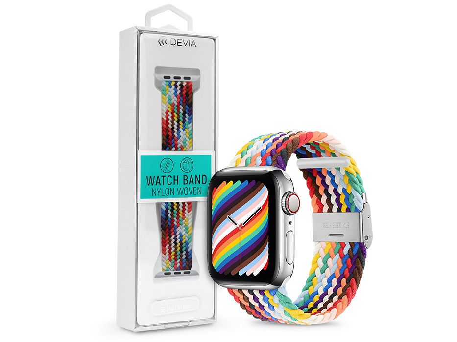 Apple Watch fonott szövet sport szíj - Devia Nylon Woven Deluxe Series Sport4   Watch Loop - 42/44/45/49 mm - rainbow