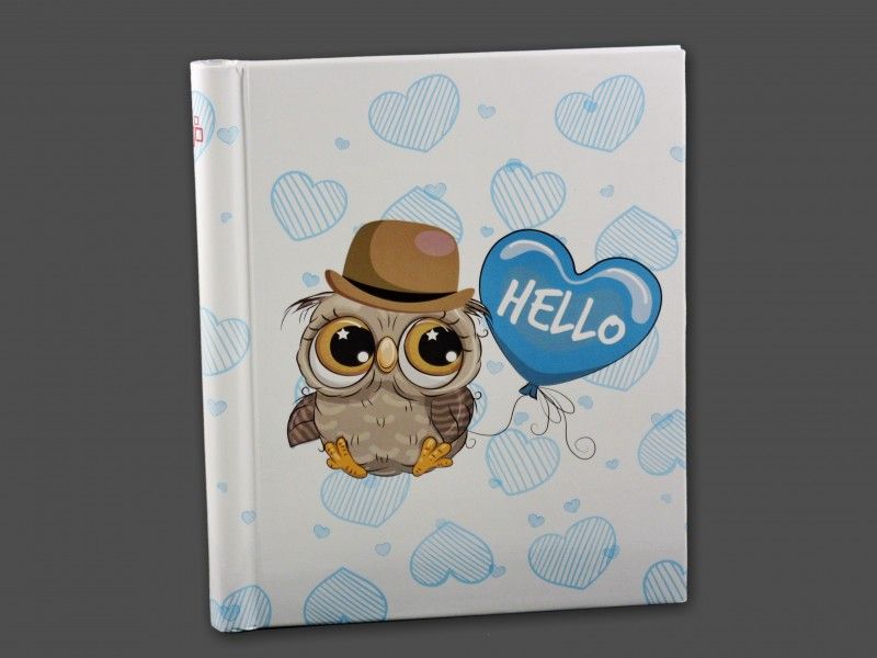 Fényképalbum öntapadós 10db 23x28cm-es lappal DRS10 HELLO OWL BLUE