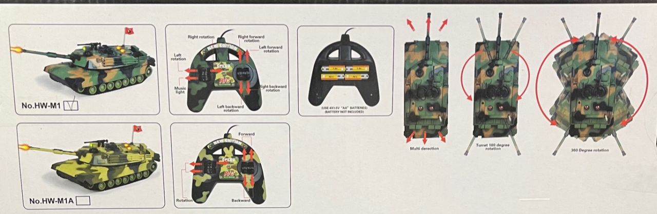 Távirányítós zsinoros lánctalpas Tank 22 cm - HW-M1