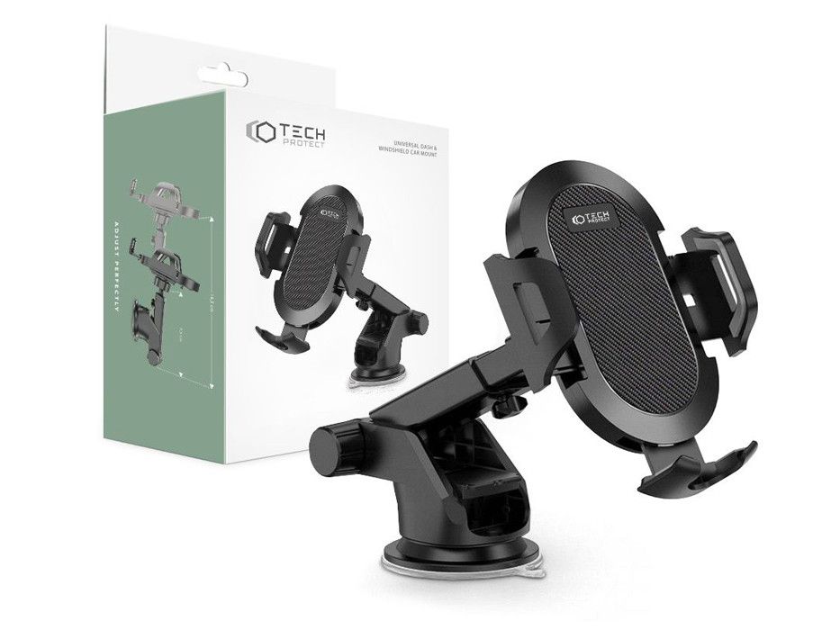 Tech-Protect műszerfalra / szélvédőre helyezhető autós tartó -Tech-Protect      Universal Dash and Windshield Car Mount - fekete