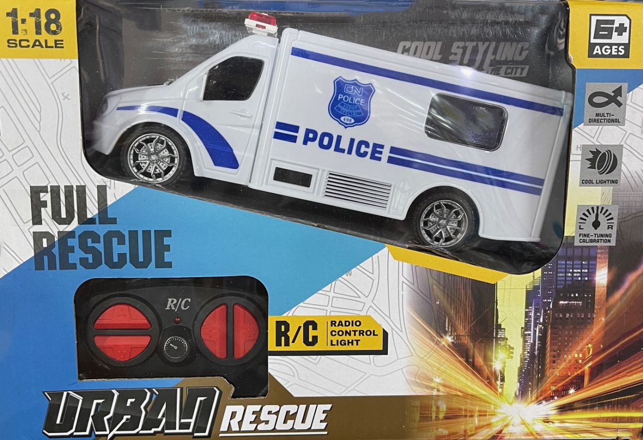 RC Távirányítós Rendőr busz Police 2WD 20cm 1:18 - No.24968B