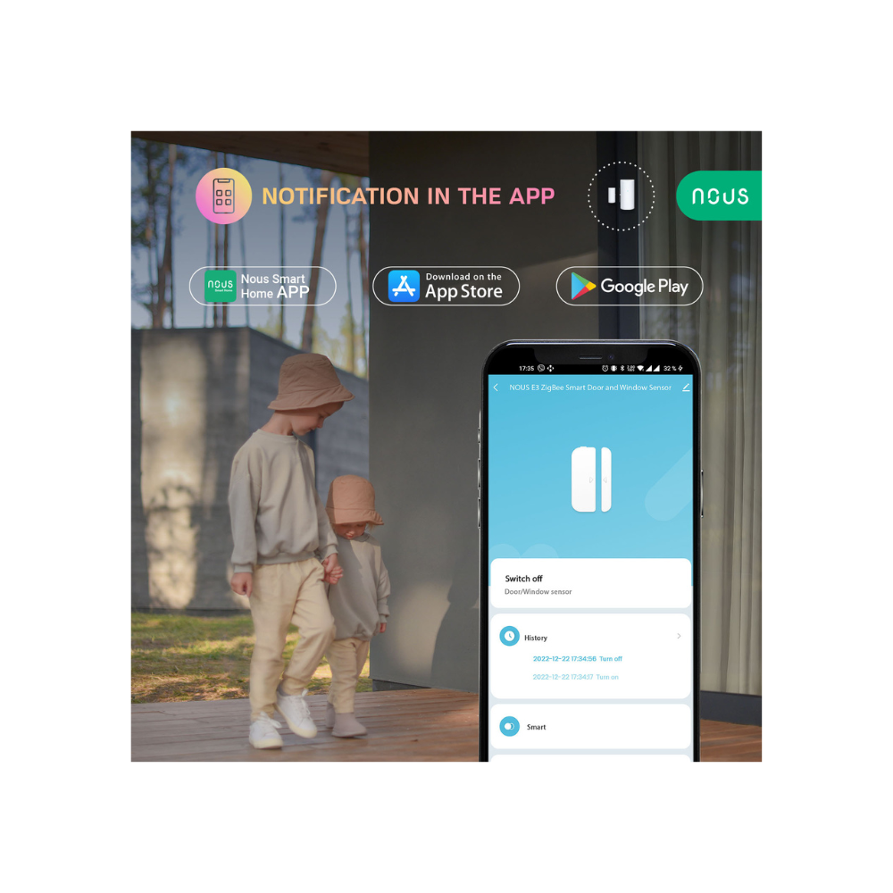 Nous E3 okos Tuya Zigbee vezeték nélküli ajtó / ablanyitás érzékelő