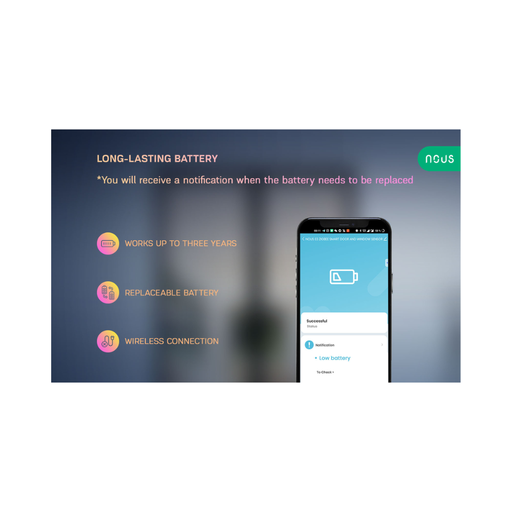 Nous E3 okos Tuya Zigbee vezeték nélküli ajtó / ablanyitás érzékelő