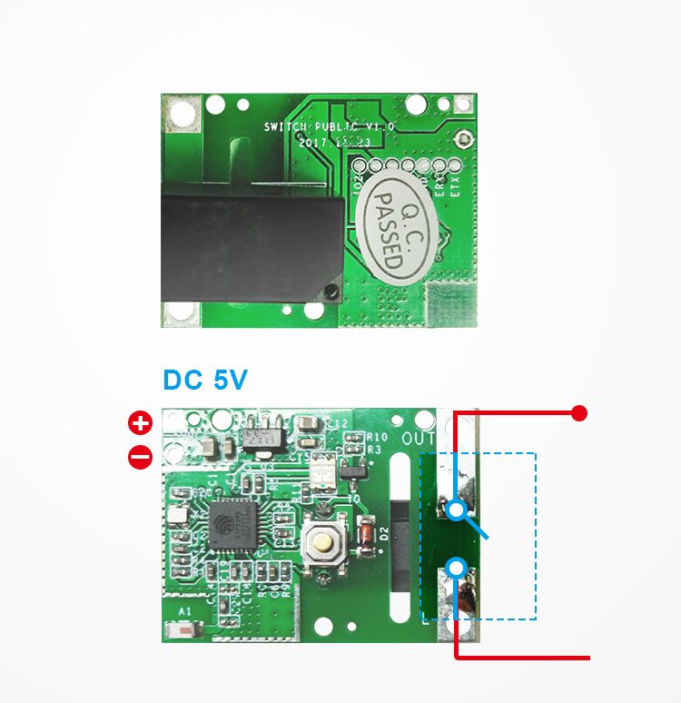 Sonoff RE5V1C 5V-os WiFi-s, relémodul impulzuskapcsolással