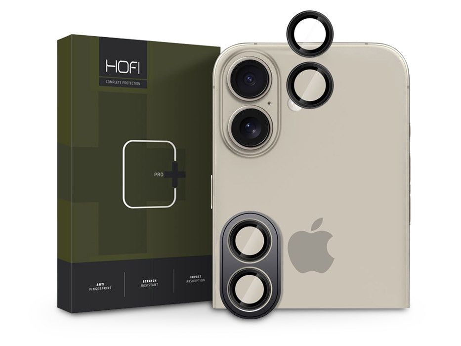 HOFI Camring Pro+ hátsó kameralencse védőüveg - Apple iPhone 16/16 Plus - fekete