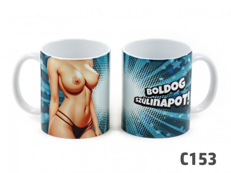 Bögre Boldog Szülinapot cicis 3dl C153 05289 - Szülinapos bögre