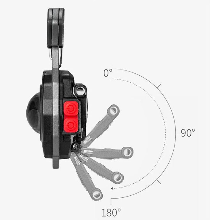 Mini Multifunkciós Akkumulátoros COB Led Lámpa Kulcstartós karabinerrel - W5147