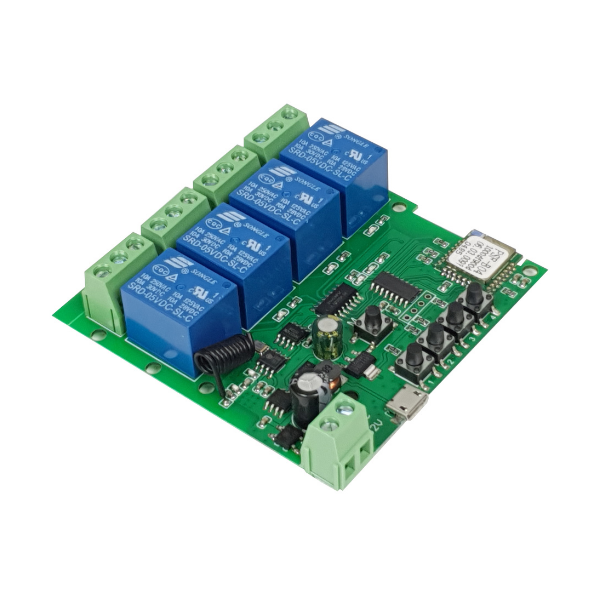 SmartWise 5V-32V négy áramkörös, WiFi+RF NO/NC okosrelé (R2)