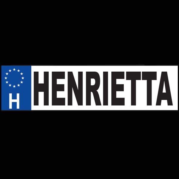 Henrietta - Név rendszámtábla