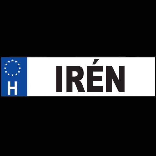 Irén - Név rendszámtábla
