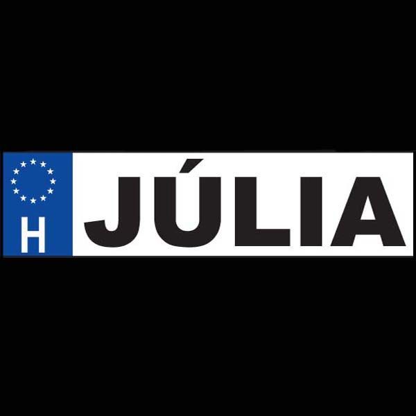 Júlia - Név rendszámtábla