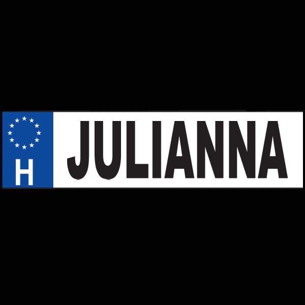 Julianna - Név rendszámtábla