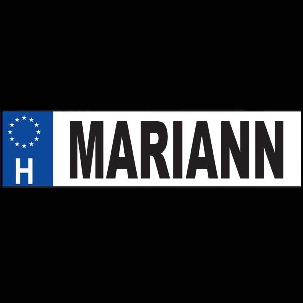 Mariann - Név rendszámtábla