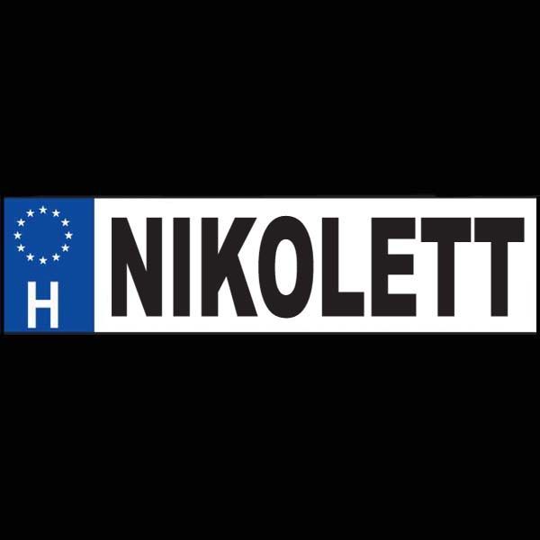 Nikolett - Név rendszámtábla
