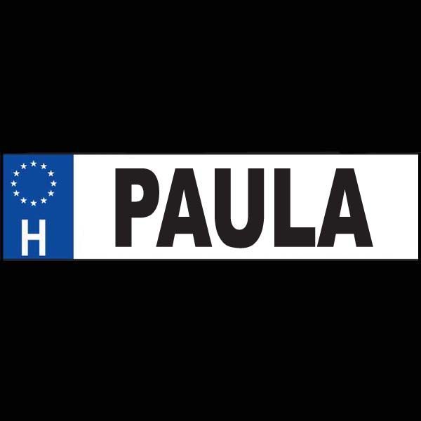 Paula - Név rendszámtábla