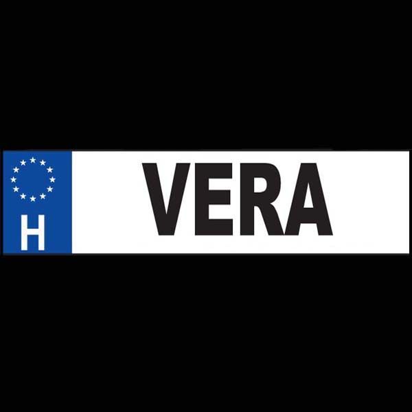 Vera - Név rendszámtábla