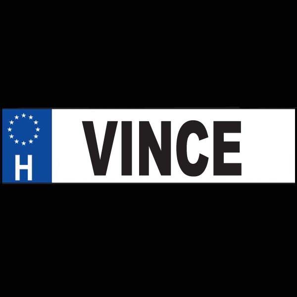 Vince - Név rendszámtábla