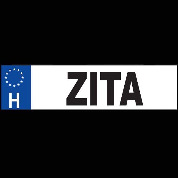 Zita - Név rendszámtábla