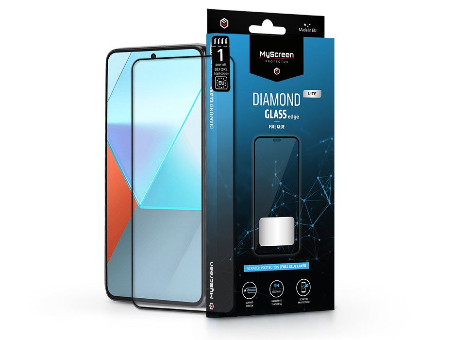 Xiaomi Redmi Note 13 Pro 4G/ Redmi Note 13 Pro 5G edzett üveg képernyővédő fólia- MyScreenProtector Diamond Glass Lite Edge2.5D Full Glue - fekete