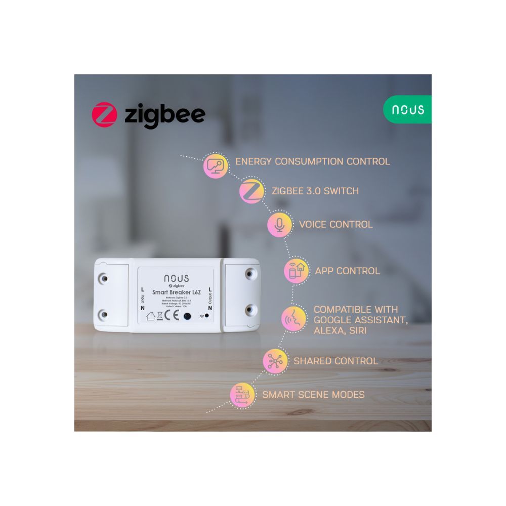 Nous L6Z okos Tuya Zigbee kapcsolórelé modul