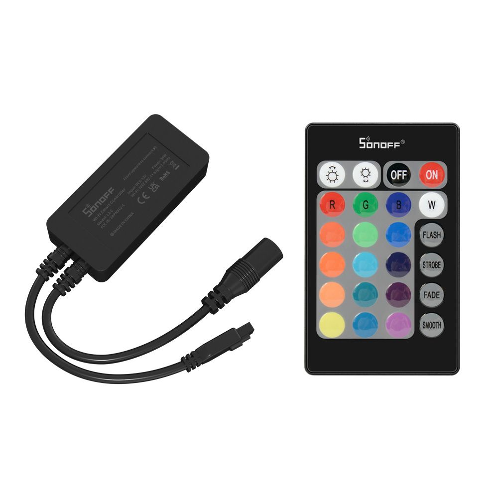 Sonoff L2-5M beltéri/kültéri RGB LED készlet (5 méter LED-szalag, WiFi/Bluetooth okosvezérlés, tápegység)